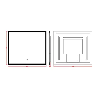 Зеркало с подсветкой Armadi Art 544-080 80 см без рамы сенсорный выключатель
